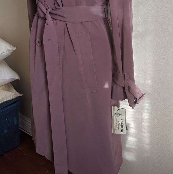 London Fog Mauve Trench Coat - Picture 2 of 3